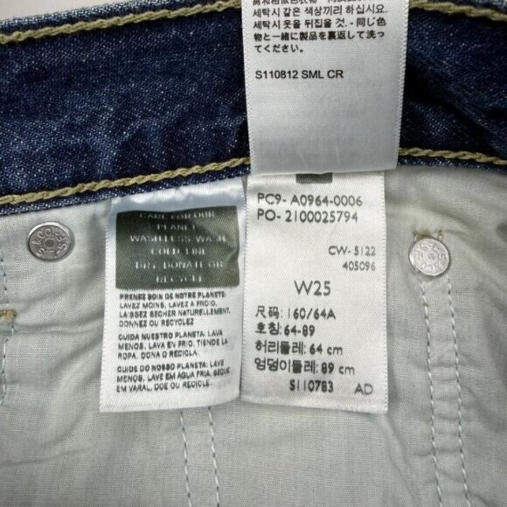 Levi's Low Pro Breathe Out Medium Wash Ripped Knee Straight Jeans Size 25 - Picture 5 of 8